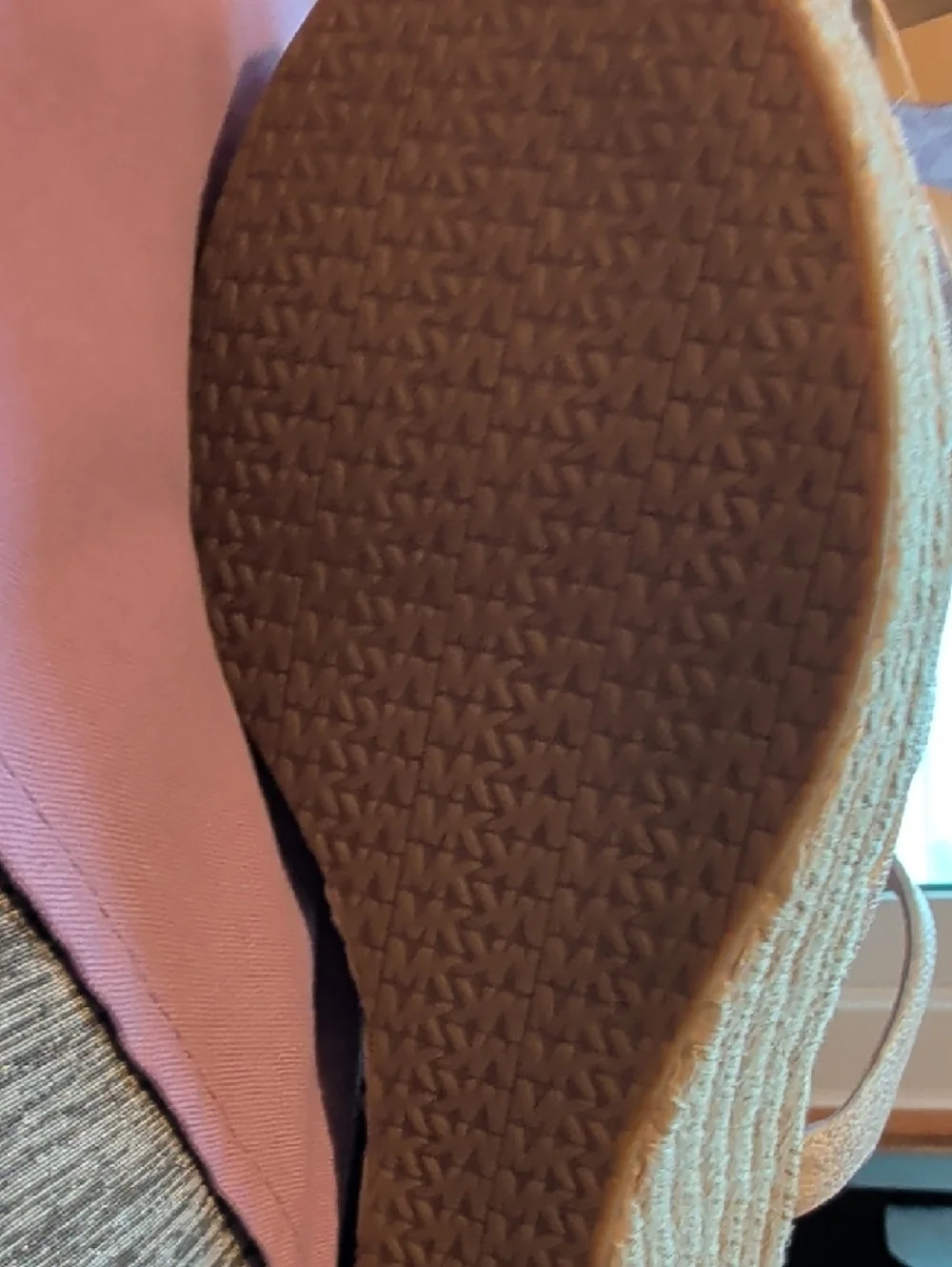 Michael Kors Ivory Logo Espadrille Wedge Sandals with Front Zip - Picture 2 of 5